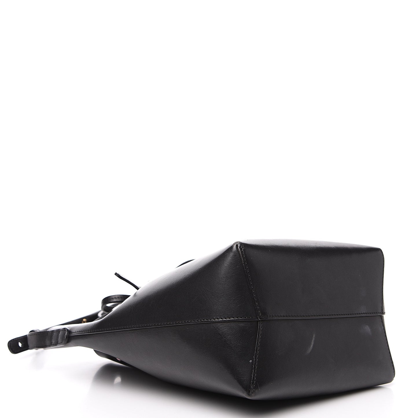 Vegetable Tanned Calfskin Bucket Bag Black Flamma