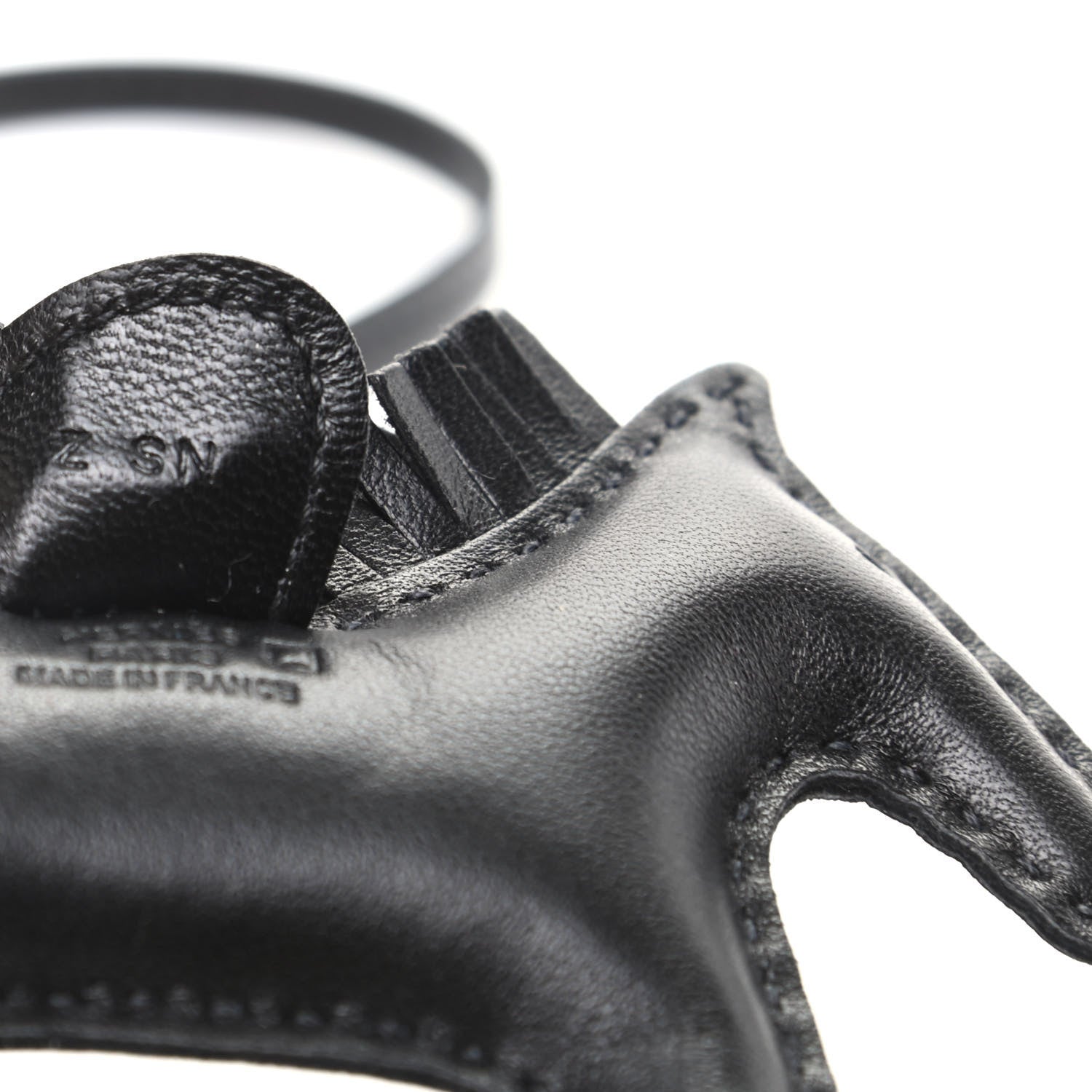 Hermes Milo Lambskin Matte Alligator Touch Grigri Rodeo Horse Bag Charm PM So Black 4 of 5