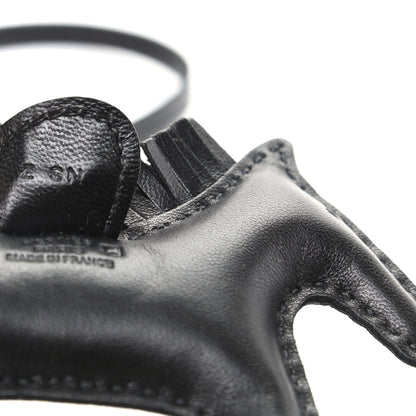 Hermes Milo Lambskin Matte Alligator Touch Grigri Rodeo Horse Bag Charm PM So Black 4 of 5