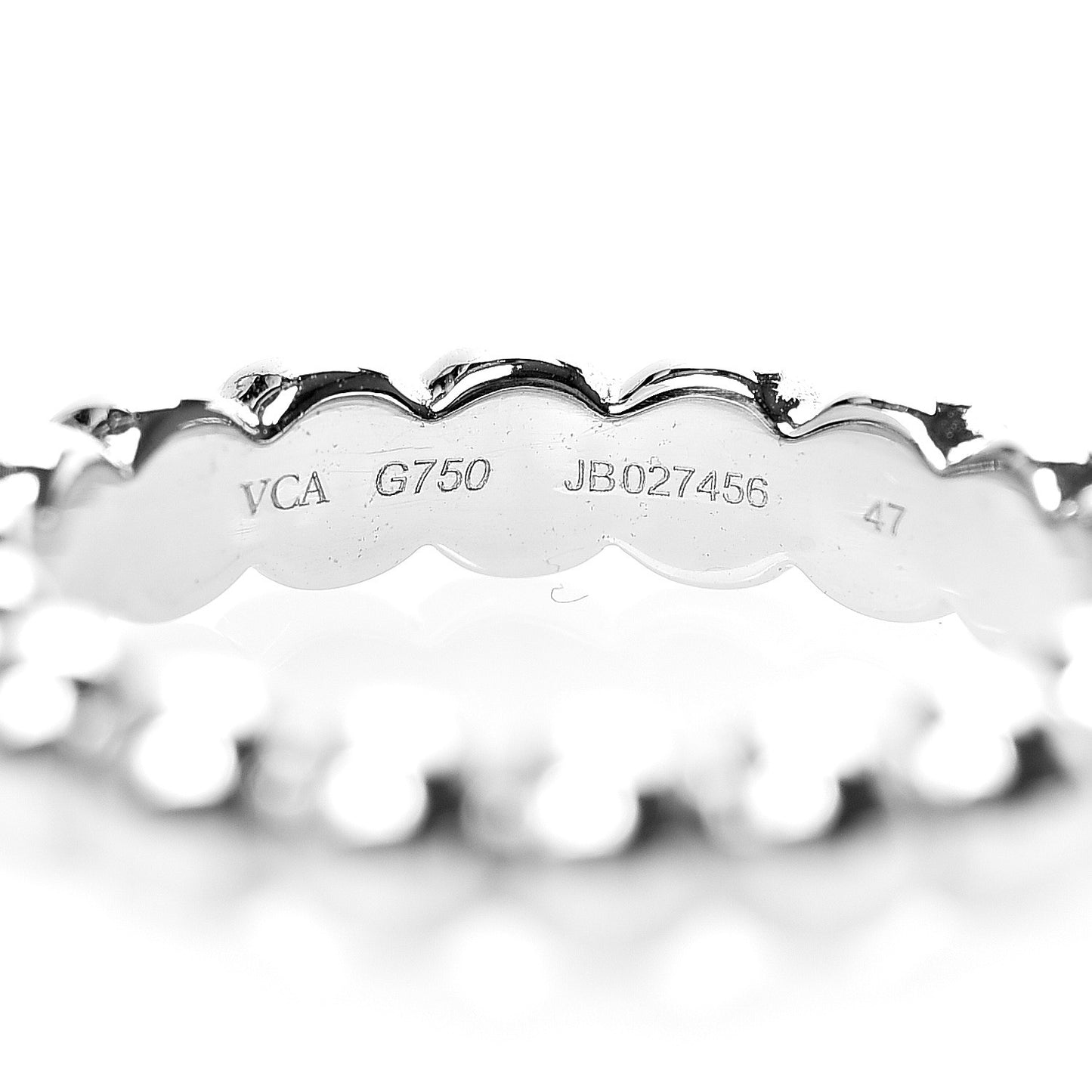 18K White Gold Perlee Ring 47 4
