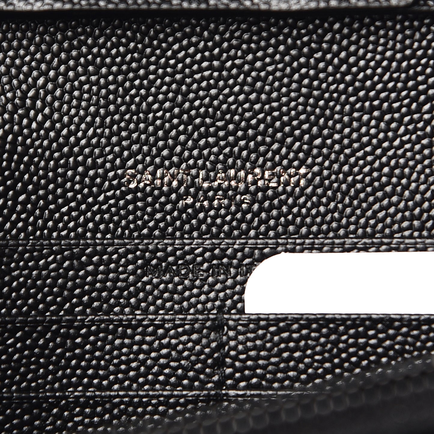 Grain De Poudre Matelasse Chevron Monogram Chain Wallet Black