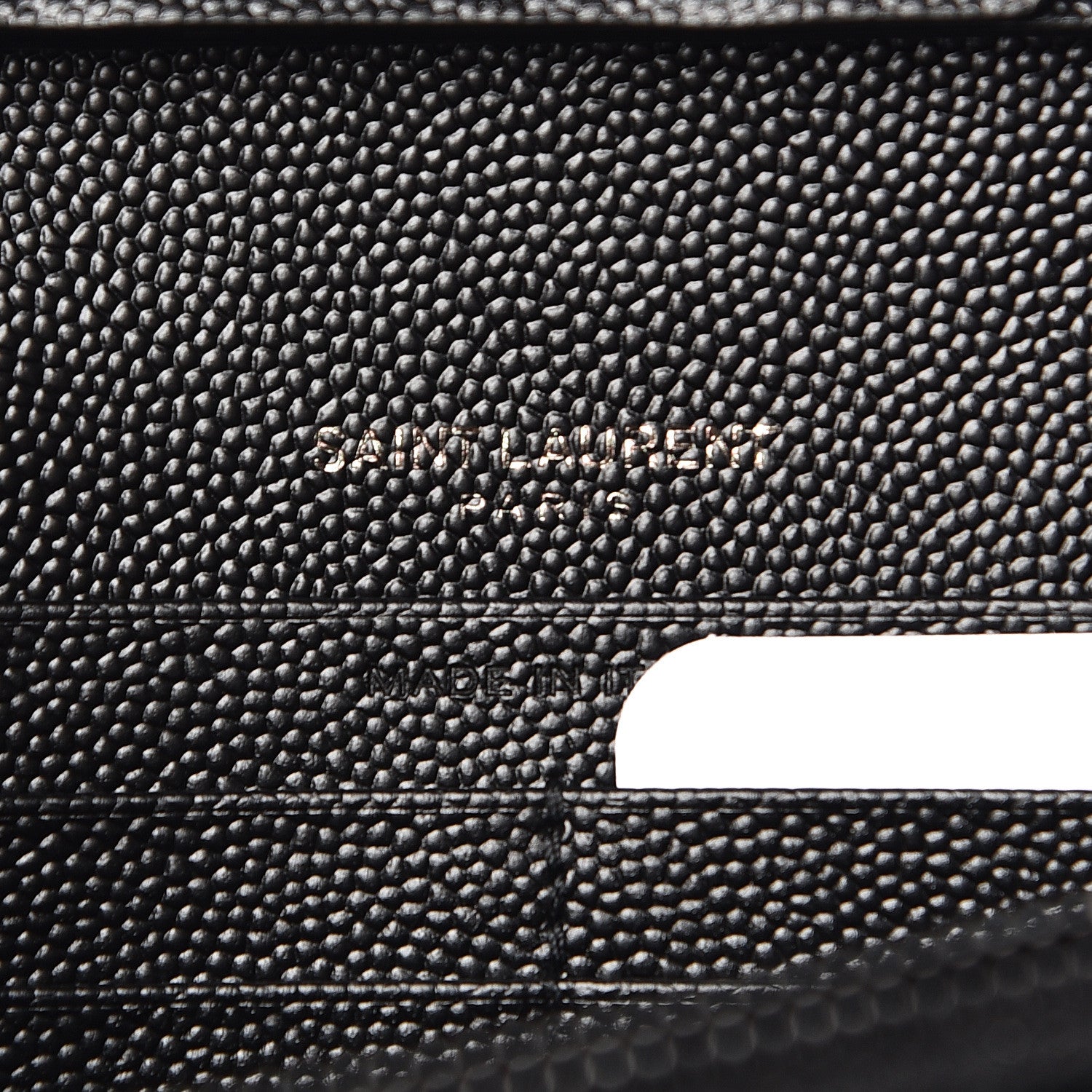 Saint Laurent Grain De Poudre Matelasse Chevron Monogram Chain Wallet Black 6 of 10