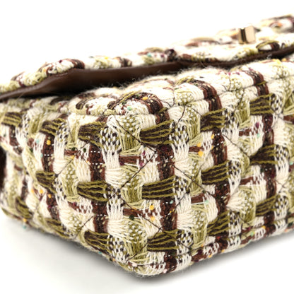 Chanel Tweed Quilted Mini Rectangular Flap Green Brown 9 of 10