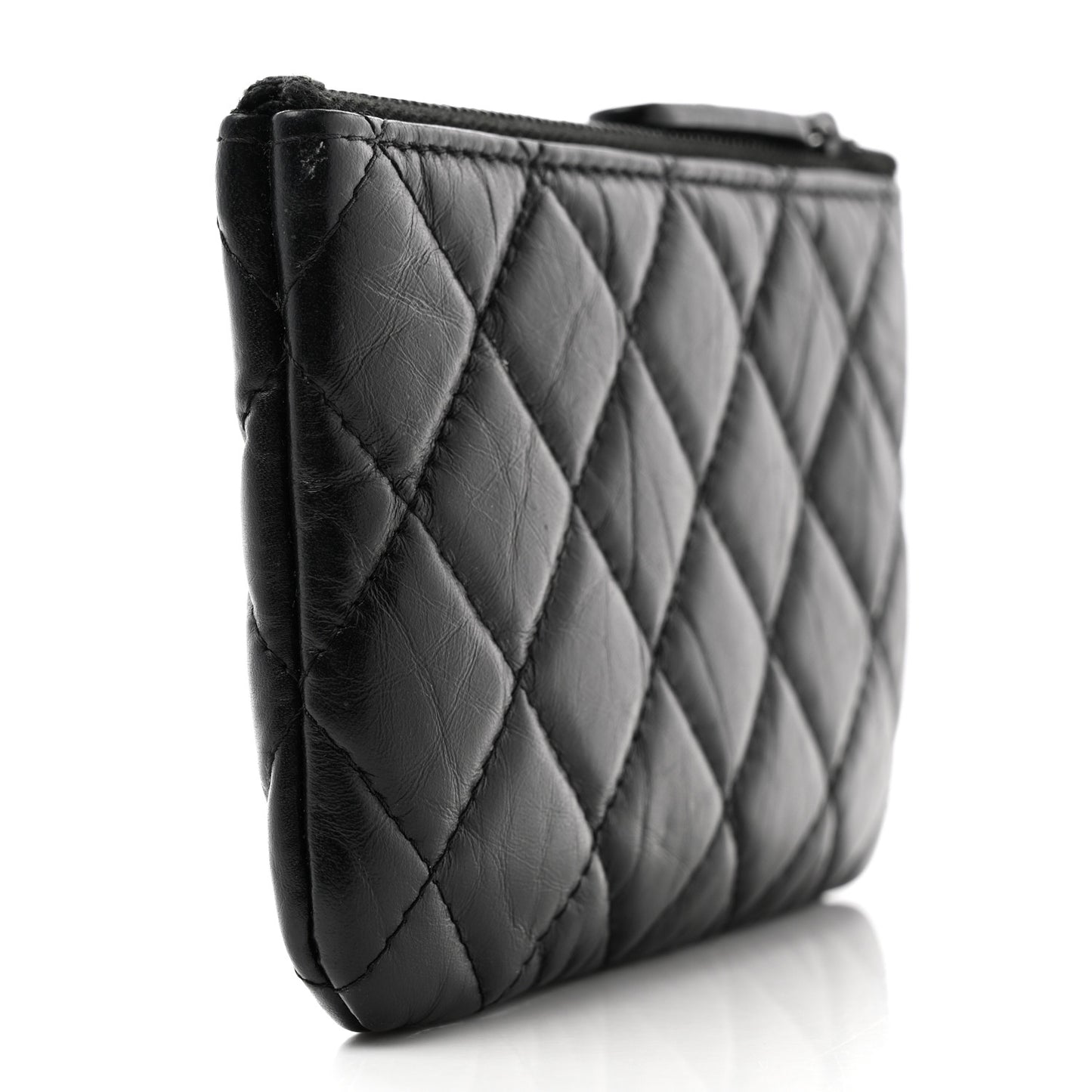 Aged Calfskin Quilted Small Reissue Cosmetic Case So Black