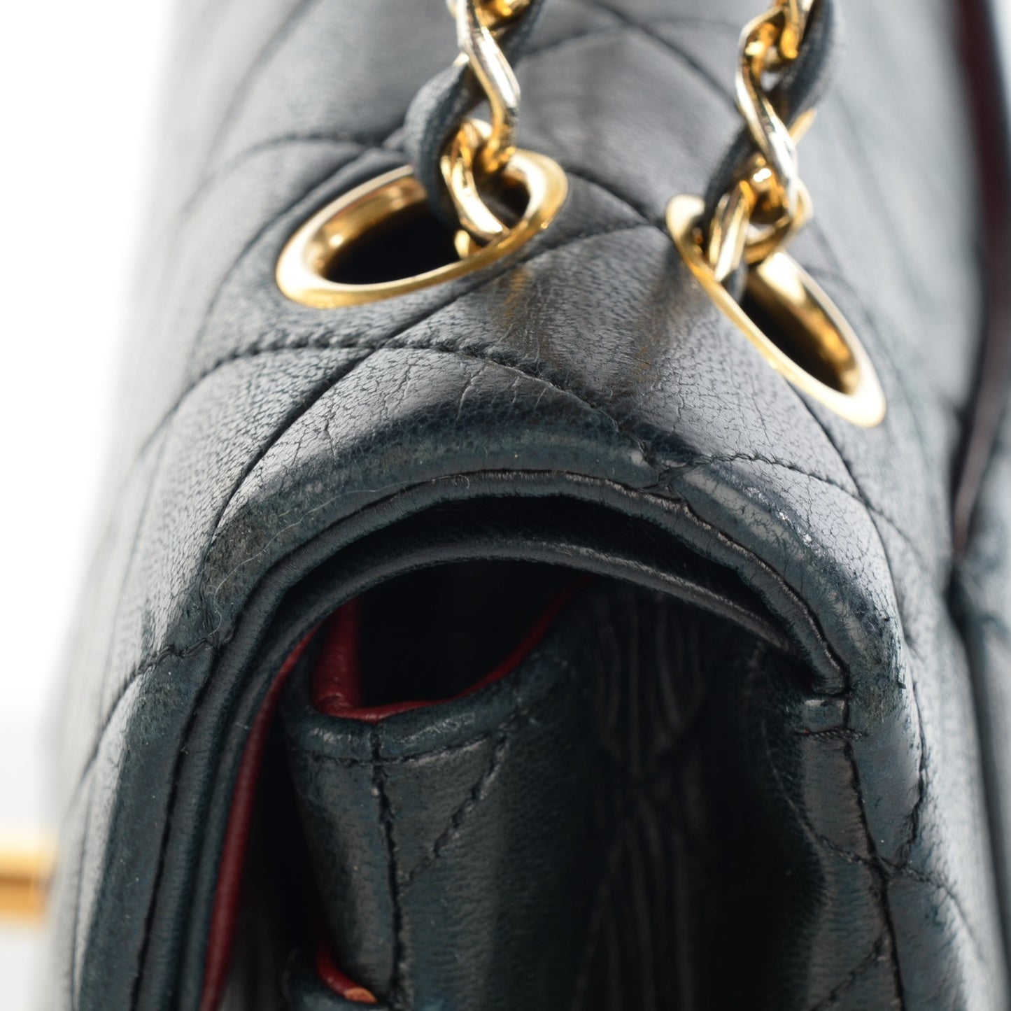 Lambskin Quilted Small Double Flap Black