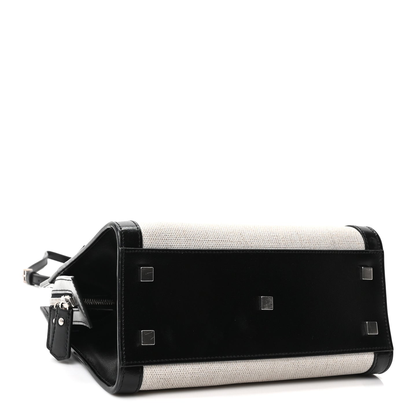 Canvas Calfskin Small Uptown Tote Black