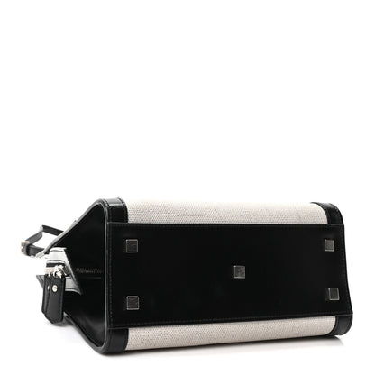 Saint Laurent Canvas Calfskin Small Uptown Tote Black 3 of 9