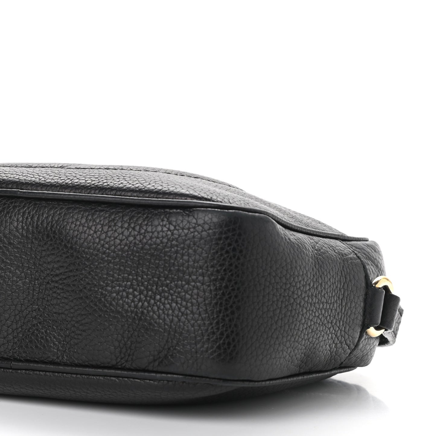 Pebbled Calfskin Small Soho Disco Bag Black