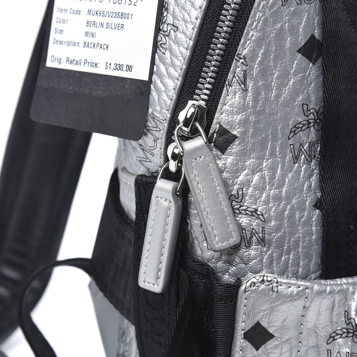 MCM Visetos Small Jemison Backpack Silver 8 of 9