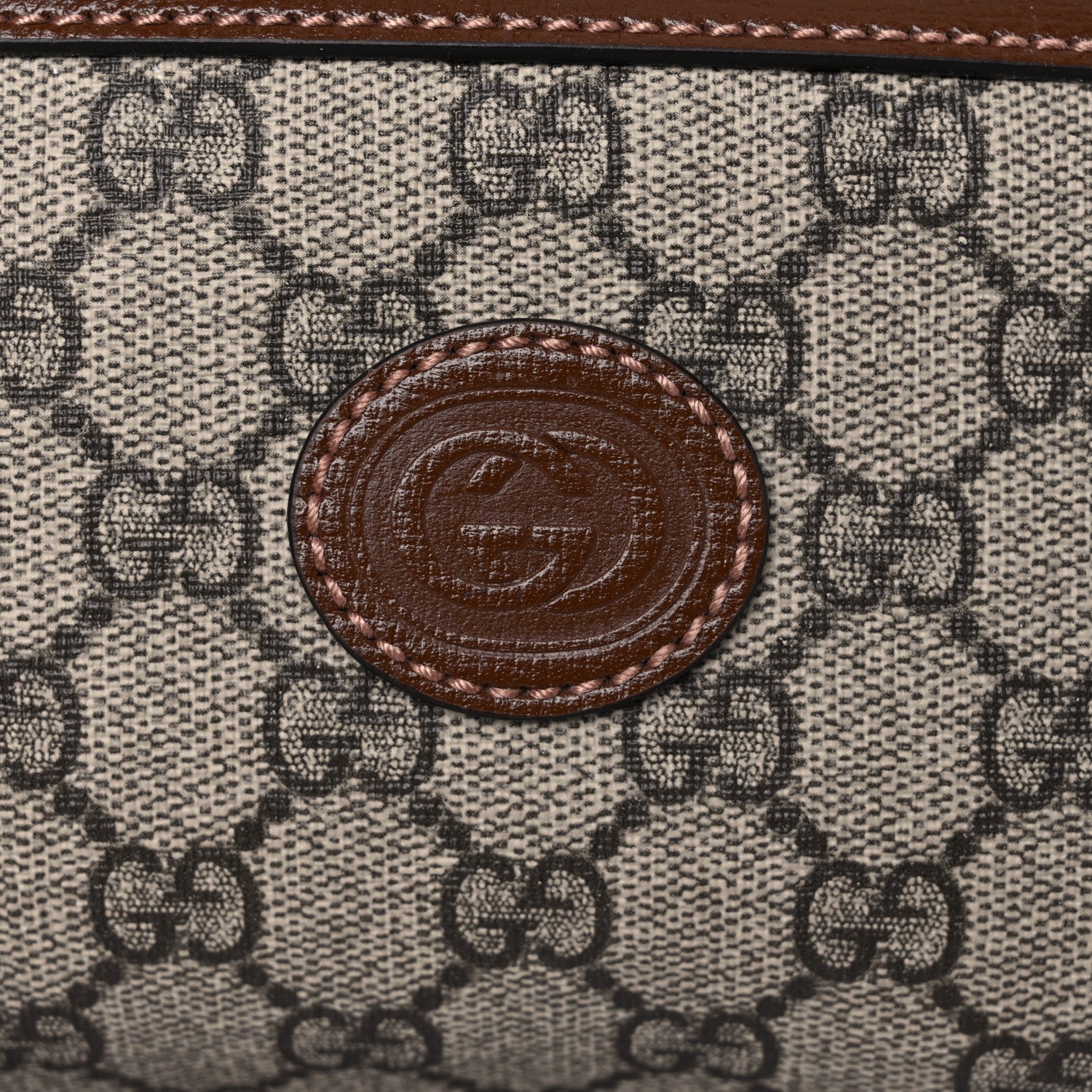 Gucci GG Supreme Monogram Azalea Calfskin Retro Interlocking G Buckle Backpack Beige Ebony Brown Sugar 10 of 10