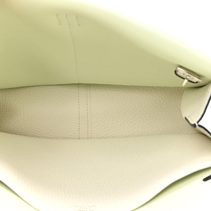 Hermes Taurillon Clemence Verso Halzan 25 White Vert Fizz 5 of 11