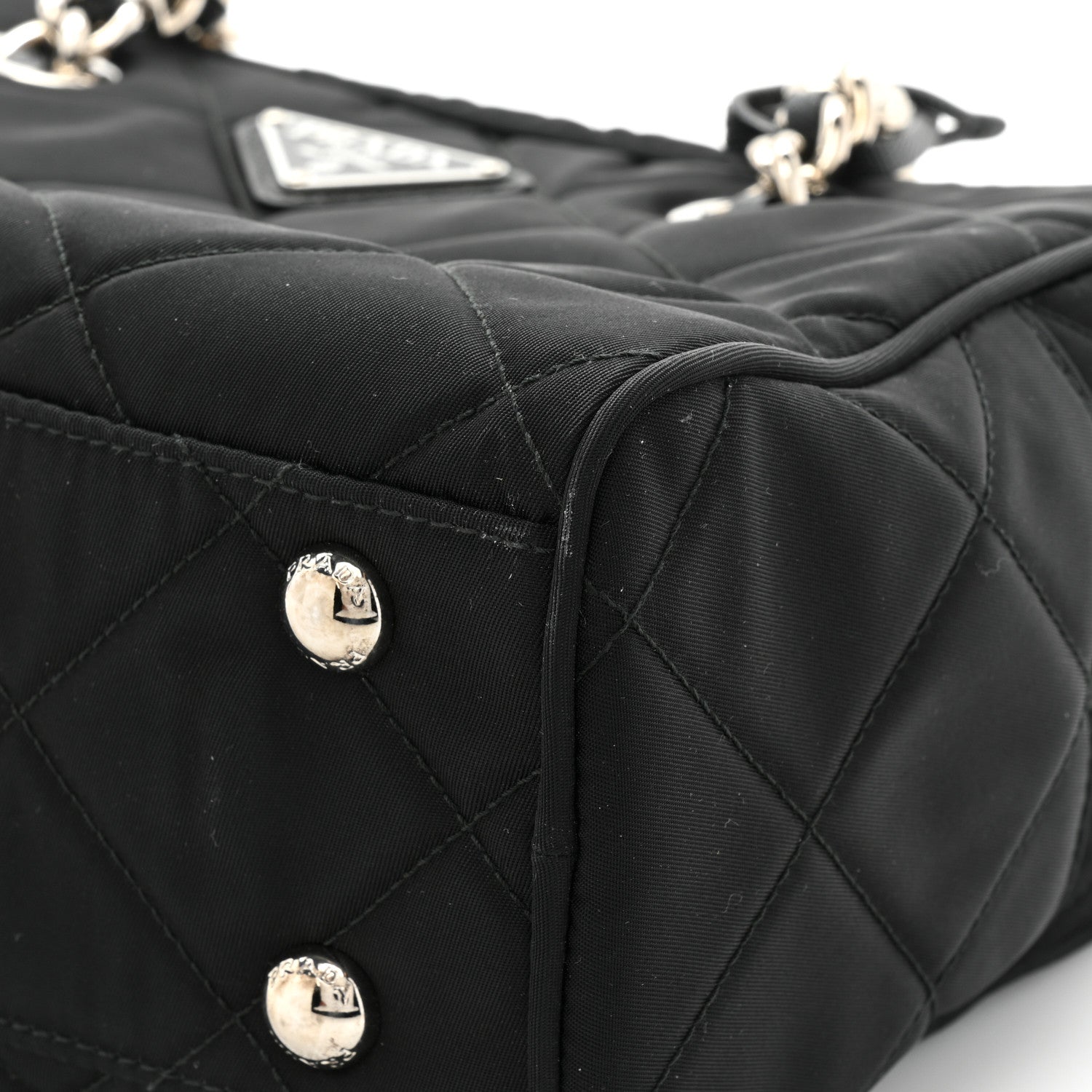 Prada Nylon Tessuto Impuntu Quilted Shoulder Bag Black 10 of 12