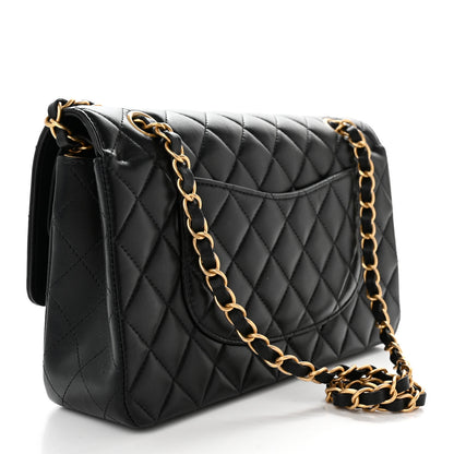 Chanel Lambskin Quilted Medium Rue Cambon Charms Double Flap Black 2 of 14