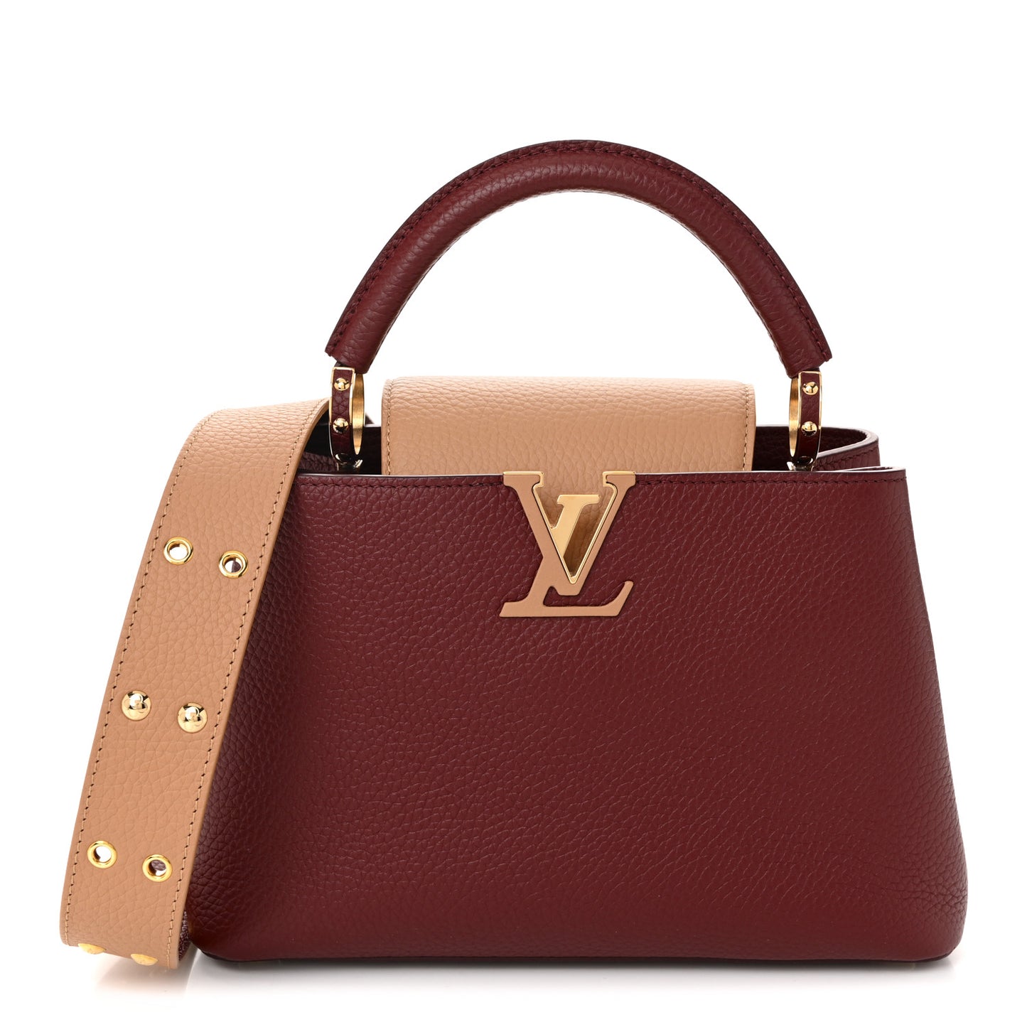 Taurillon Belted Capucines BB Bordeaux Arizona