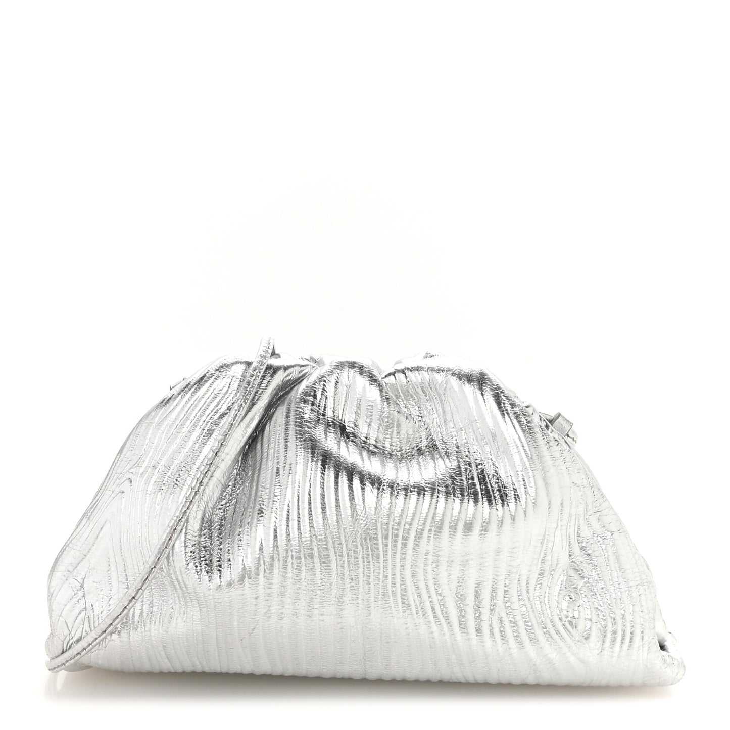 Metallic Bark Calfskin The Mini Pouch Silver