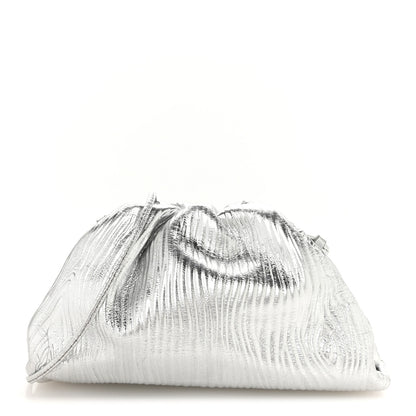 Bottega Veneta Metallic Bark Calfskin The Mini Pouch Silver 1 of 11