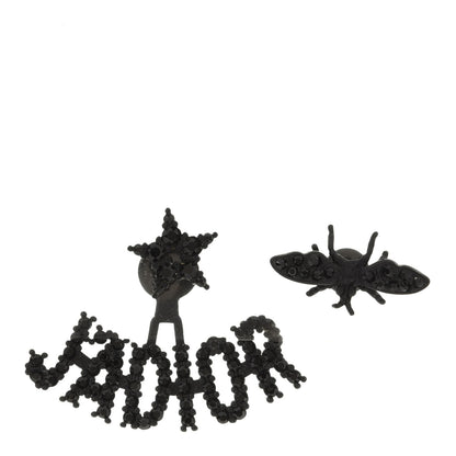Christian Dior Palladium Crystal J'adior Earrings Black 1 of 3