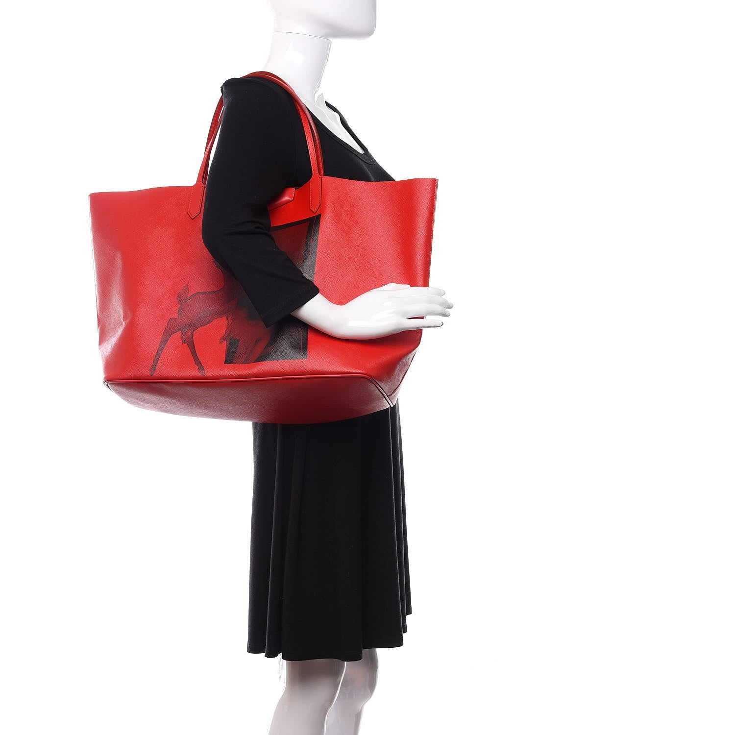 Givenchy Textured Coated Canvas Bambi Print Large Antigona Tote Red 2 of 9