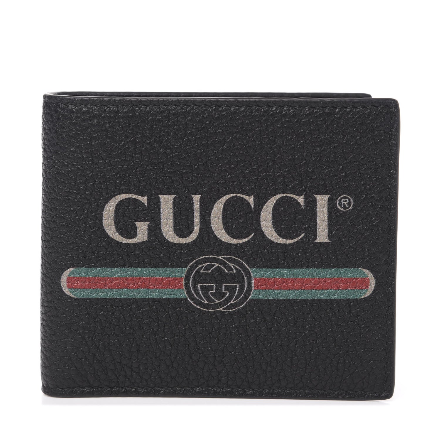 Cripto Calfskin Logo Bi-Fold Wallet Black Grege