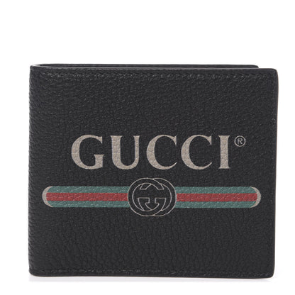 Gucci Cripto Calfskin Logo Bi-Fold Wallet Black Grege 1 of 6
