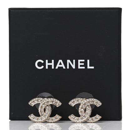 Chanel Crystal Timeless CC Earrings Gold 6 of 6