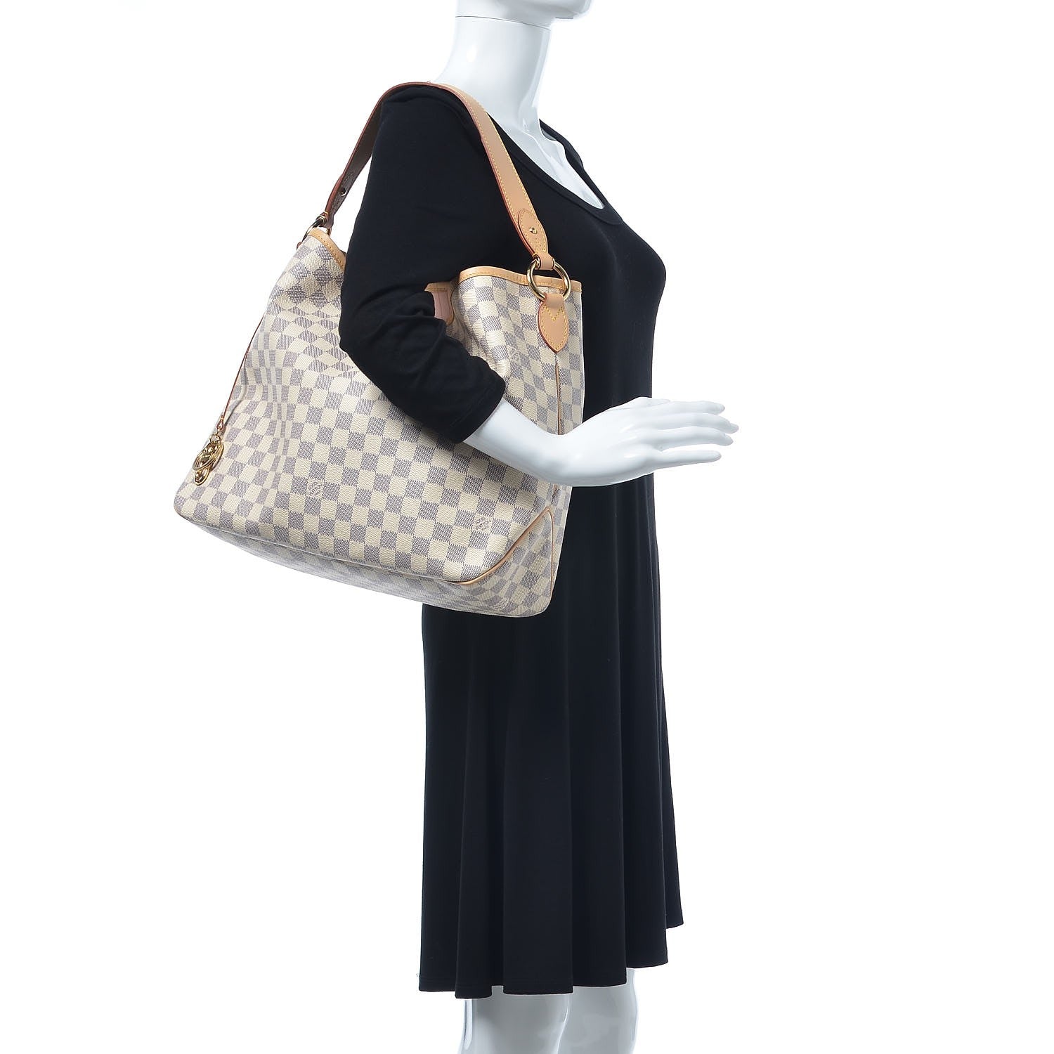Louis Vuitton Damier Azur Delightful MM Rose Ballerine 2 of 8