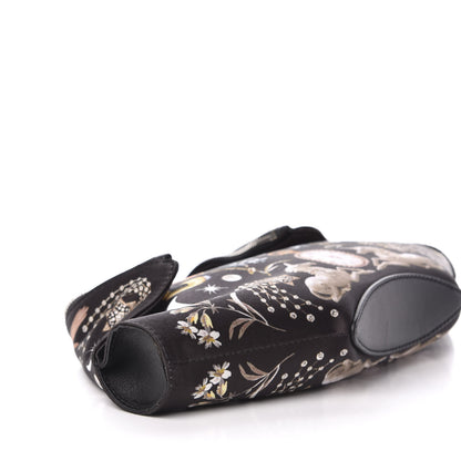 Alexander McQueen Silk Nocturnal De Manta Clutch Black Multicolor 8 of 10