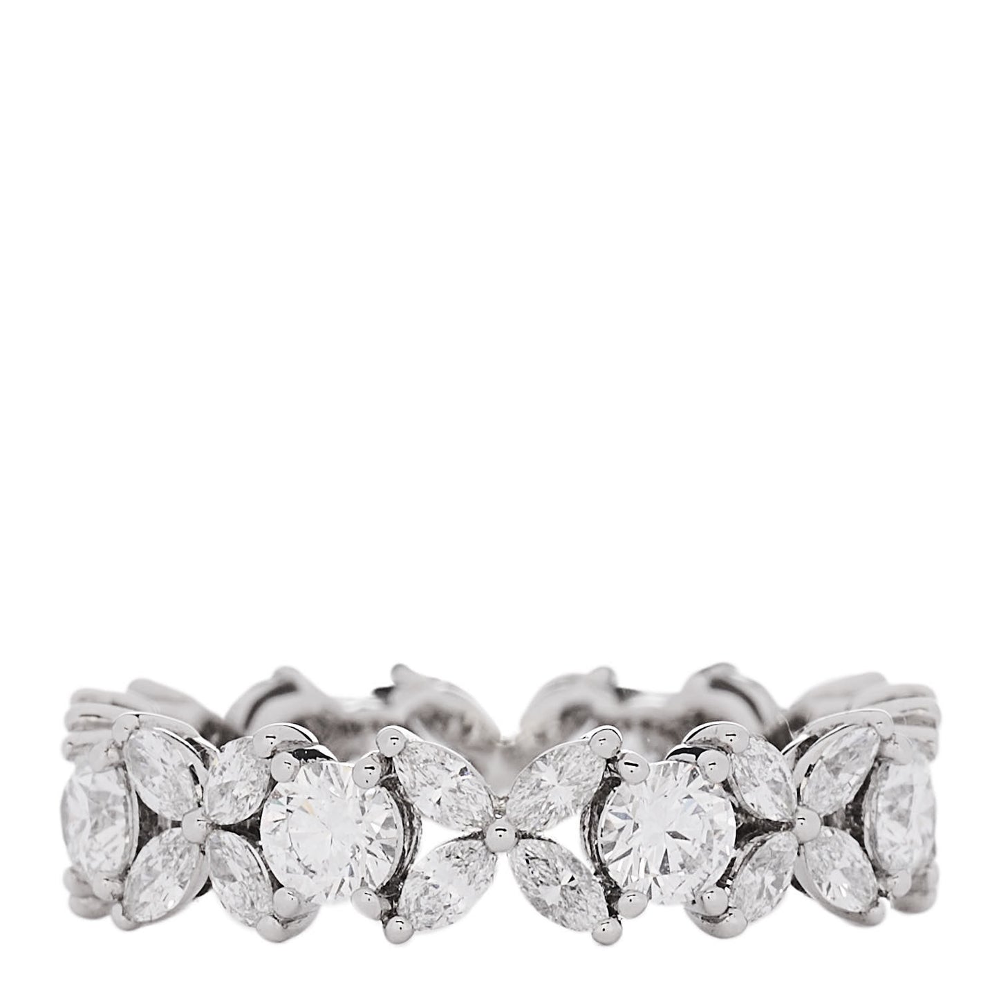 Platinum Diamond Victoria Alternating Band Ring 51 5.75
