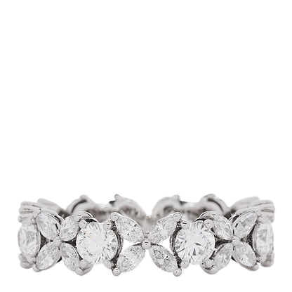 Tiffany Platinum Diamond Victoria Alternating Band Ring 51 5.75 3 of 5