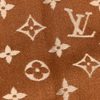 Louis Vuitton Wool Silk Cashmere Monogram Embrace Poncho Brown 5 of 10