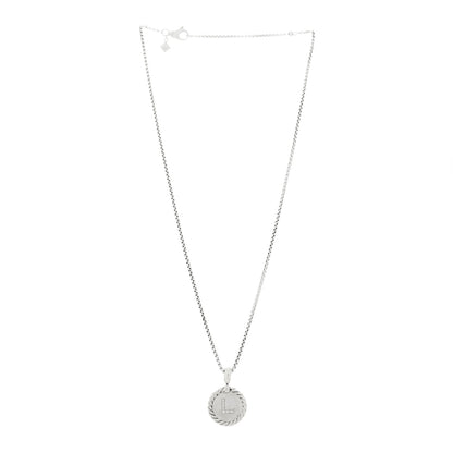 David Yurman Sterling Silver Diamond Initial L Charm Necklace 3 of 6