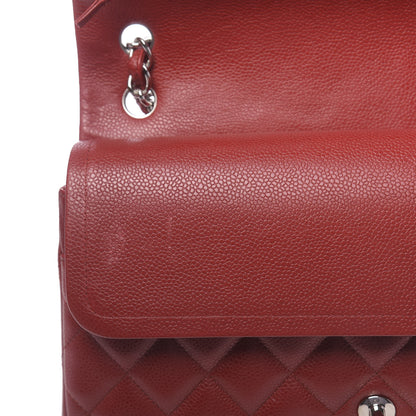 Chanel Caviar Quilted Jumbo Double Flap Red 10 of 13