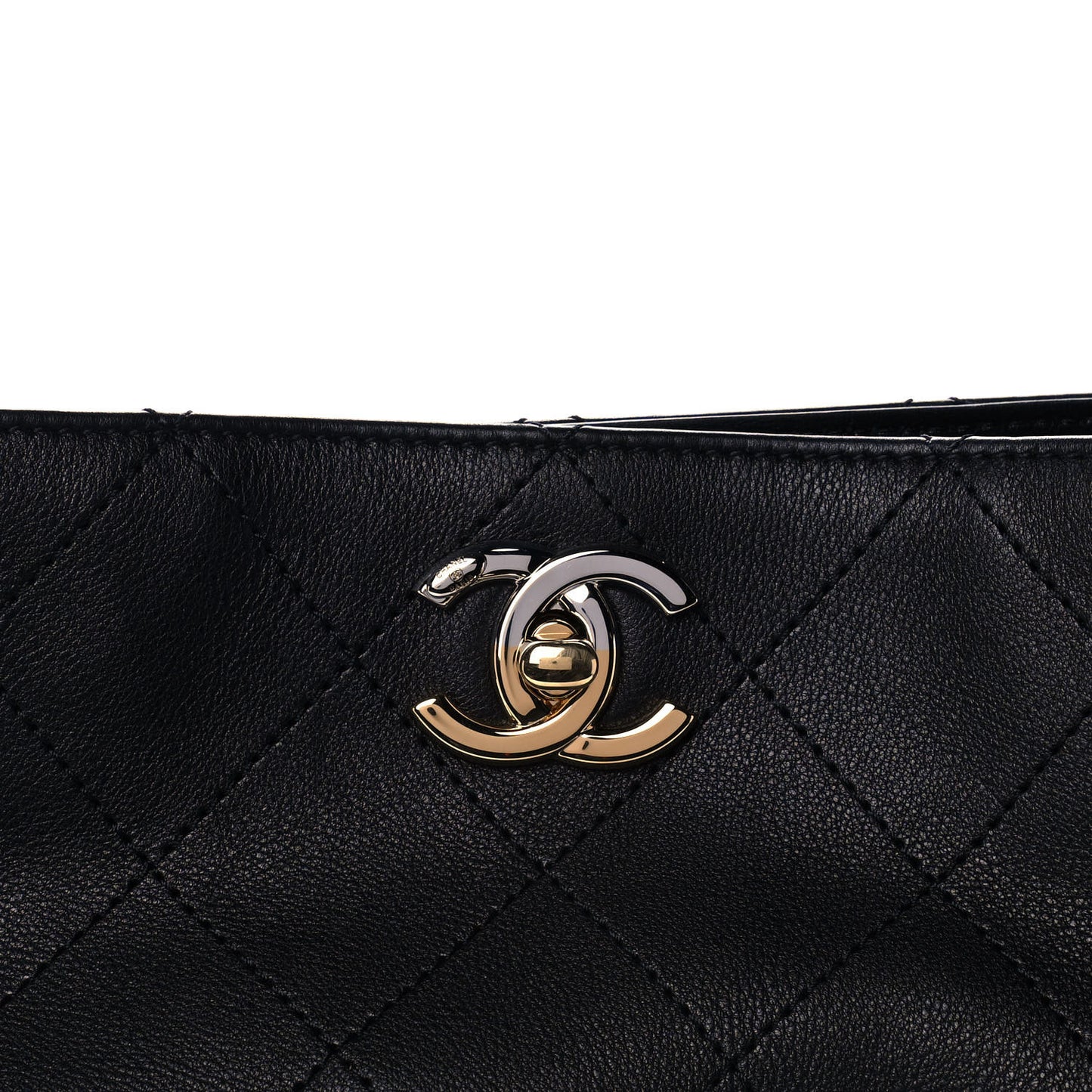 Calfskin Stitched Precious Union Hobo Bag Black