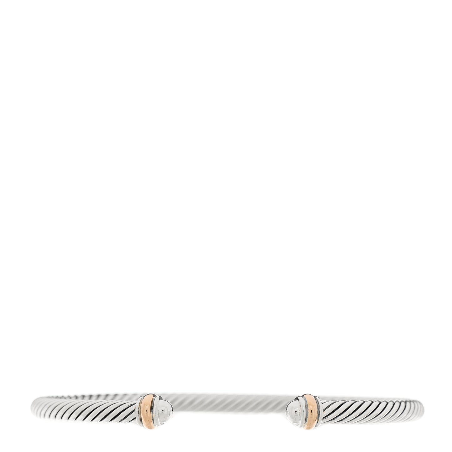 Sterling Silver 18K Rose Gold 4mm Cable Classics Bracelet