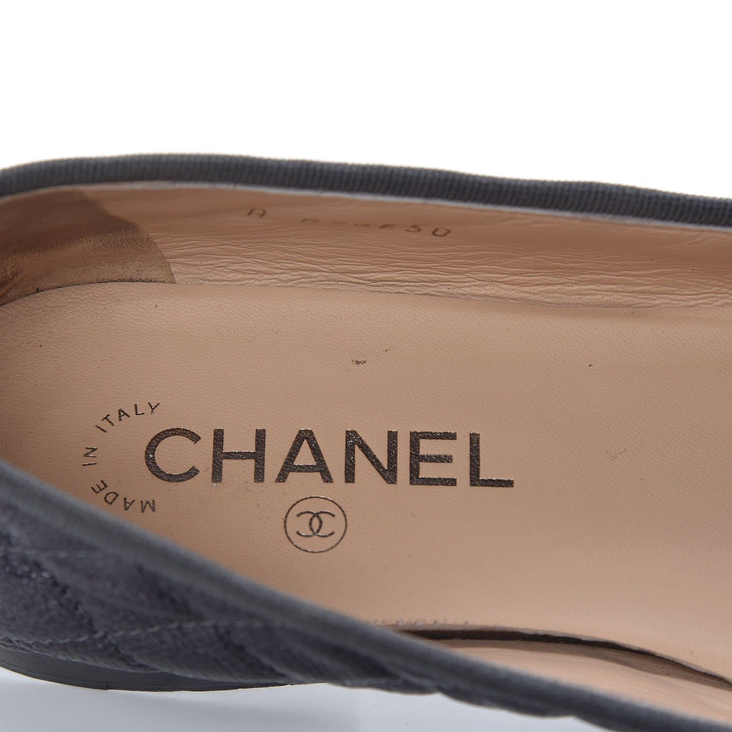 Chanel Metallic Caviar Quilted Cap Toe Ballerina Flats 41 Anthracite 8 of 19