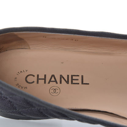 Chanel Metallic Caviar Quilted Cap Toe Ballerina Flats 41 Anthracite 8 of 19