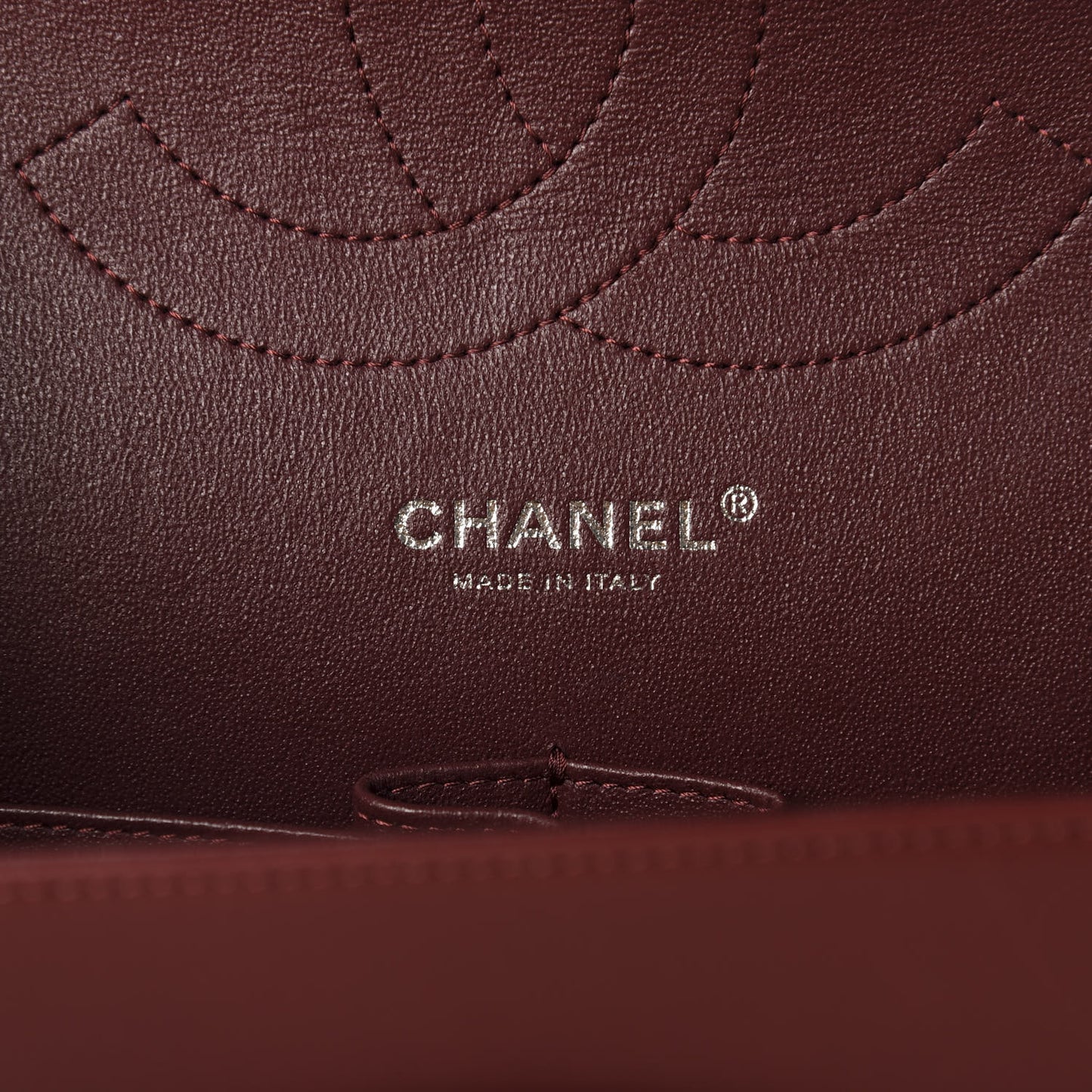 Lambskin Quilted Jumbo Double Flap Burgundy