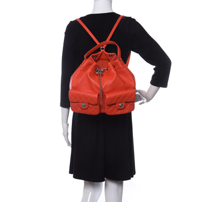 Chanel Lambskin Quilted Backpack Pocket Red 2 of 11