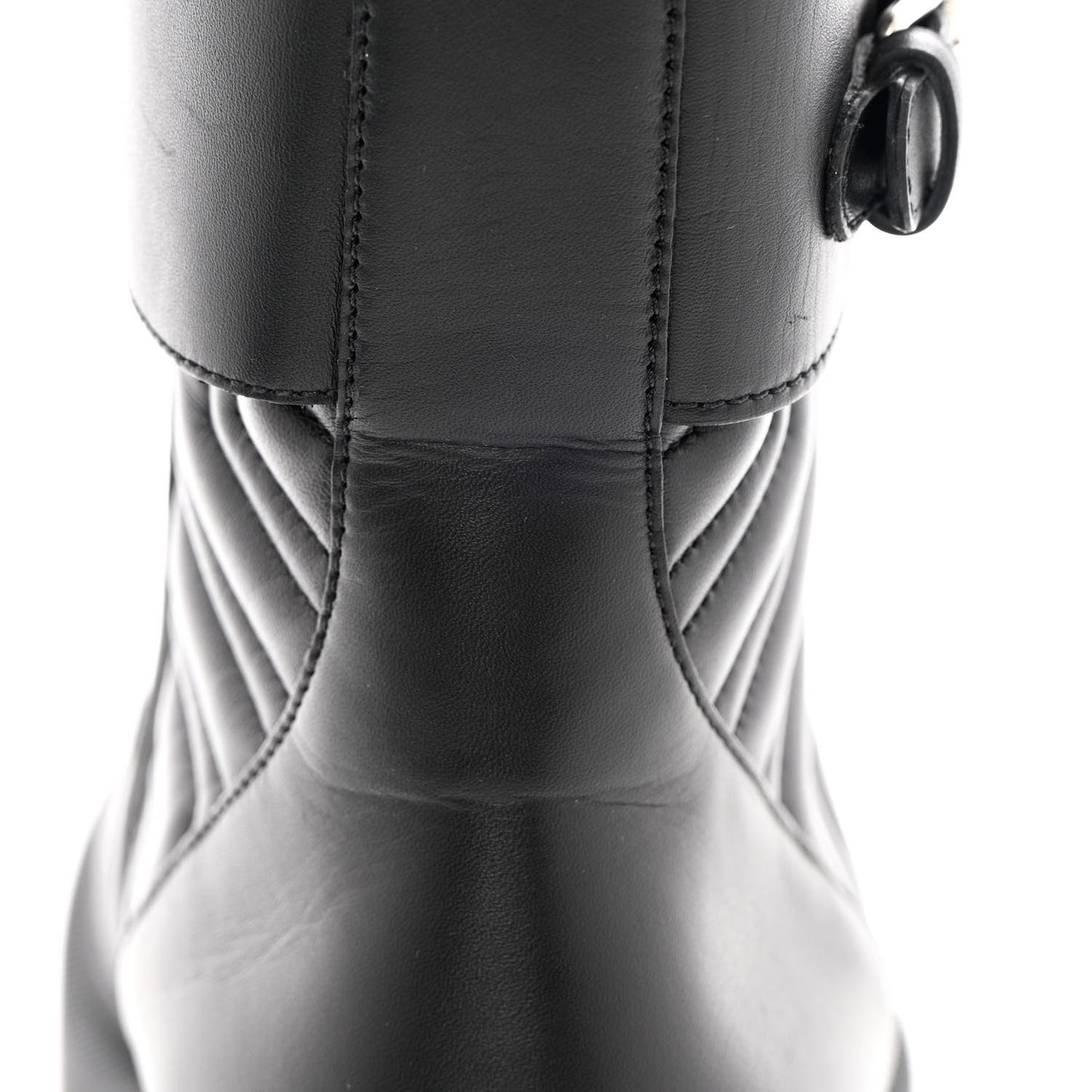 Nappa Frances GG Matelasse Platform Combat Boots 41 Black