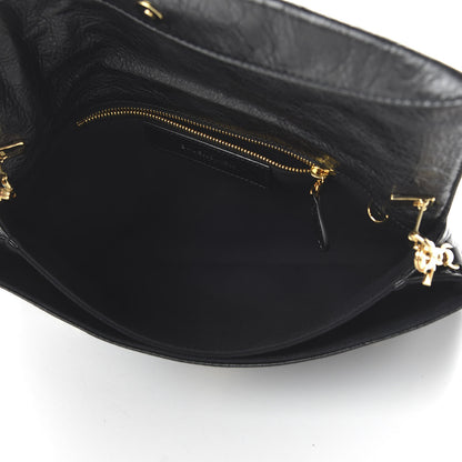 Balenciaga Agneau Giant 12 Gold Hardware Envelope Strap Clutch Black 5 of 10