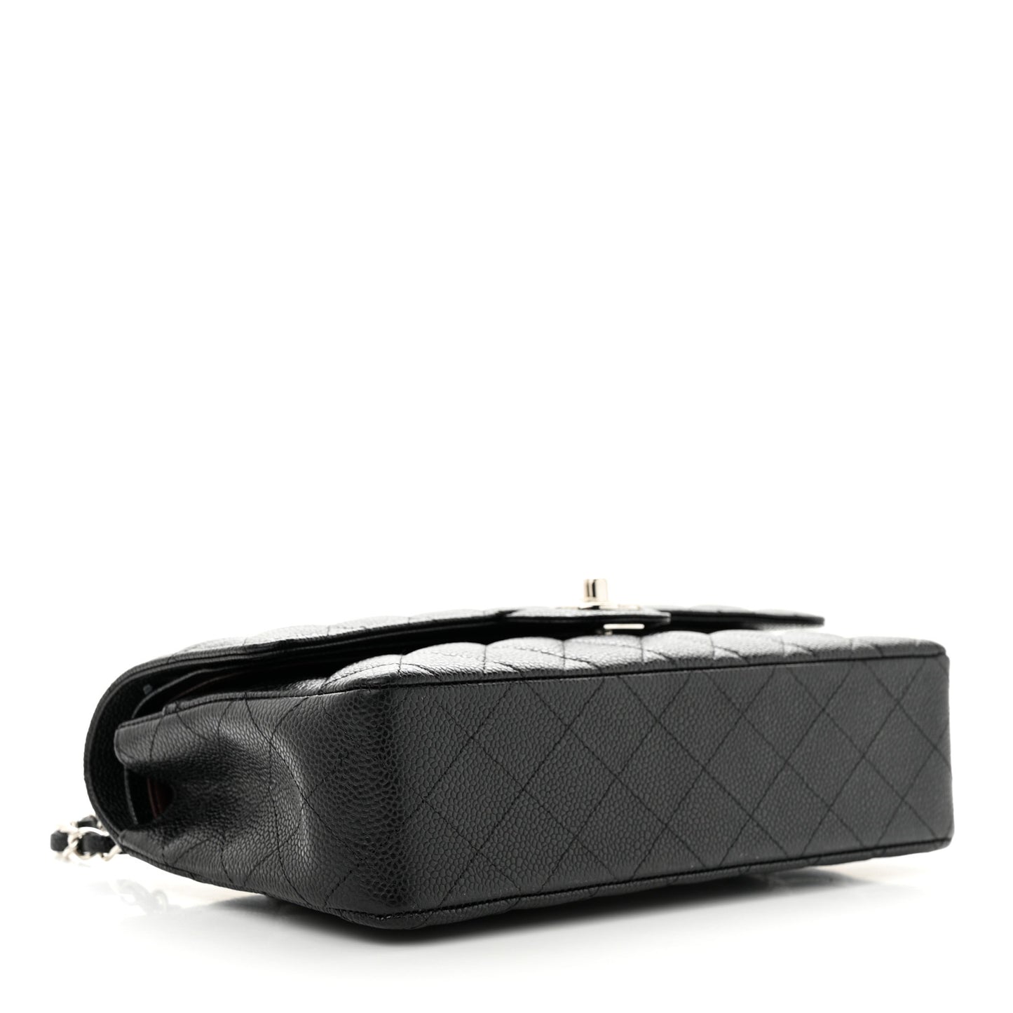 Caviar Quilted Medium Double Flap Black