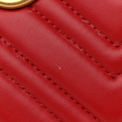 Gucci Calfskin Matelasse Medium GG Marmont Tote Hibiscus Red 10 of 15
