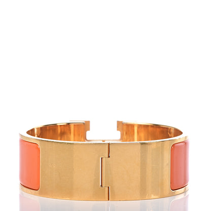 Hermes Enamel Wide Clic Clac H Bracelet PM Orange 3 of 5