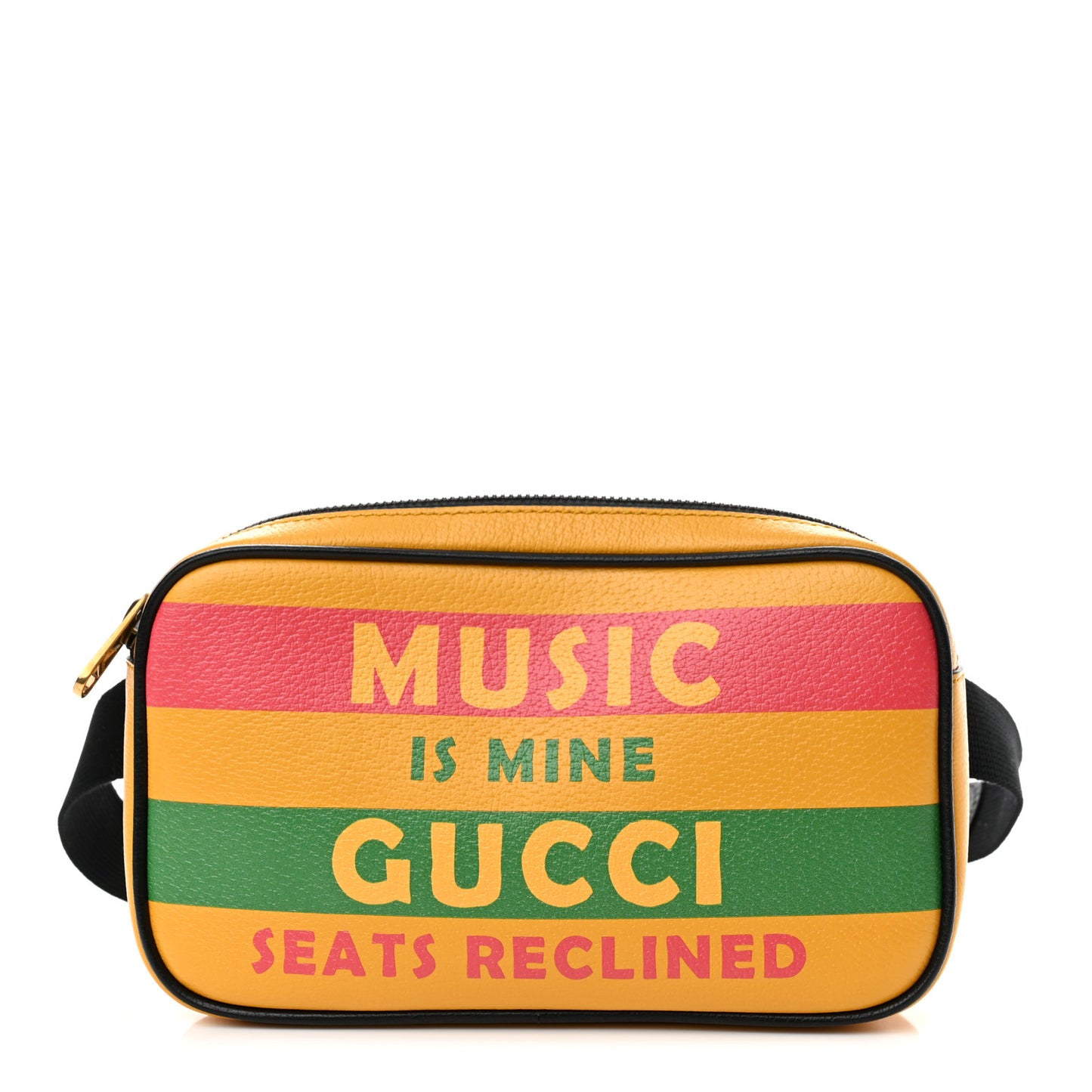 Textured Dollar Calfskin Music is Mine Belt Bag 90 36 Crop Multicolor Black