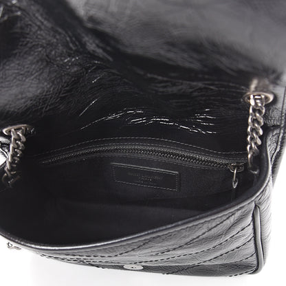 Saint Laurent Crinkled Calfskin Matelasse Monogram Niki Chain Wallet Black 4 of 8