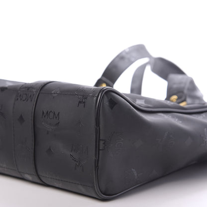 MCM Monogram Coated Canvas Tote Bag Black 7 of 12