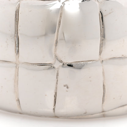 Chanel Metal Crocodile Embossed CC Cuff Silver 5 of 5