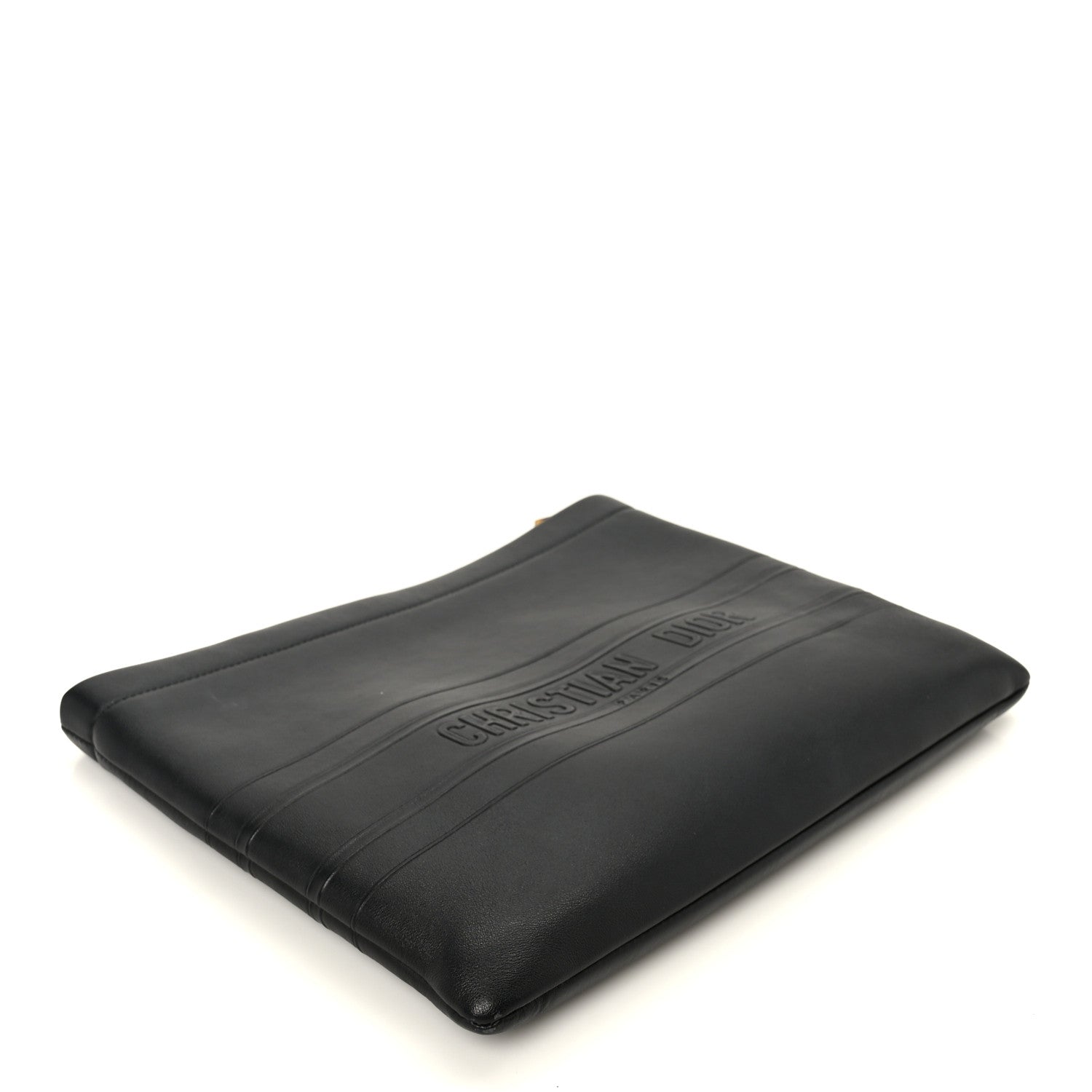 Christian Dior Calfskin Medium Diordouble Zip Pouch Black 1864681 Christian Dior Calfskin Medium Diordouble Zip Pouch Black 1864681