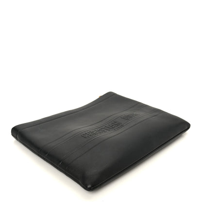 Christian Dior Calfskin Medium Diordouble Zip Pouch Black 4 of 9