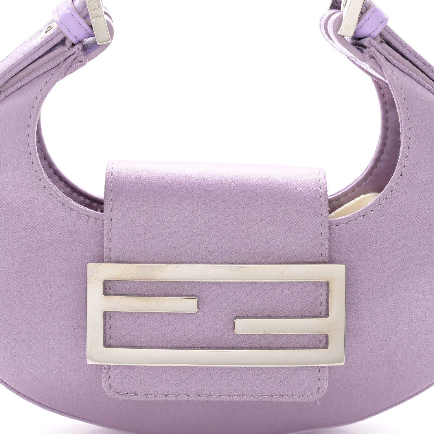 Fendi Silk Satin Mini Cookie Hobo Bag Lilla 8 of 11